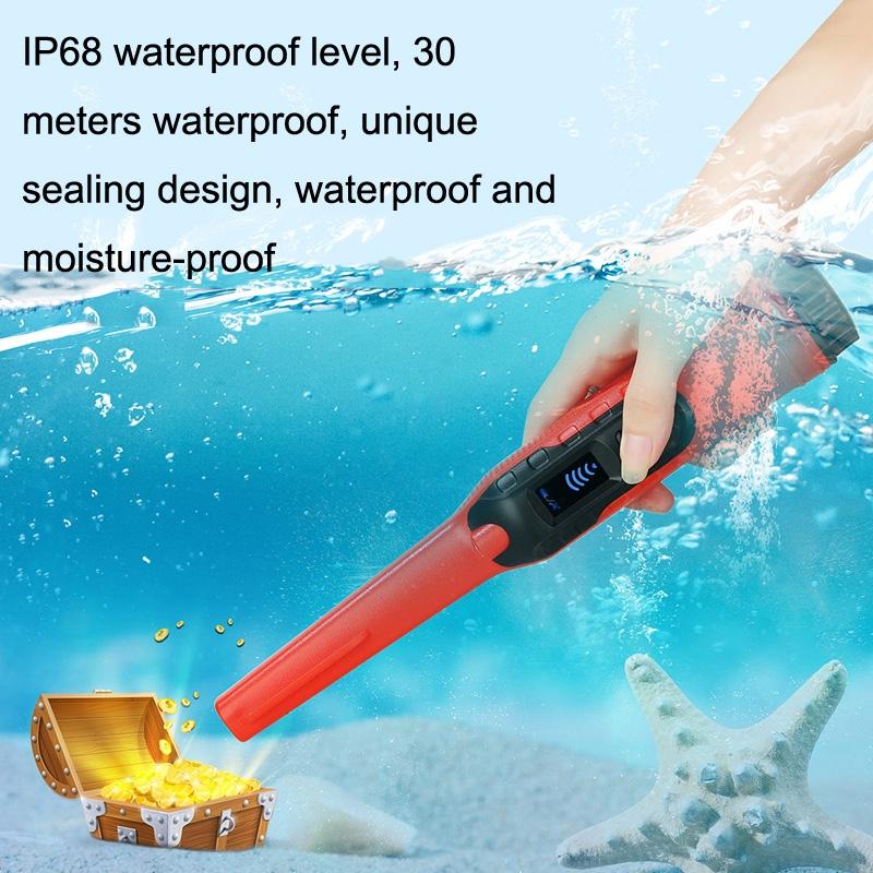 Small Handheld Metal Detector for Outdoor Treasure Hunting - Red Black