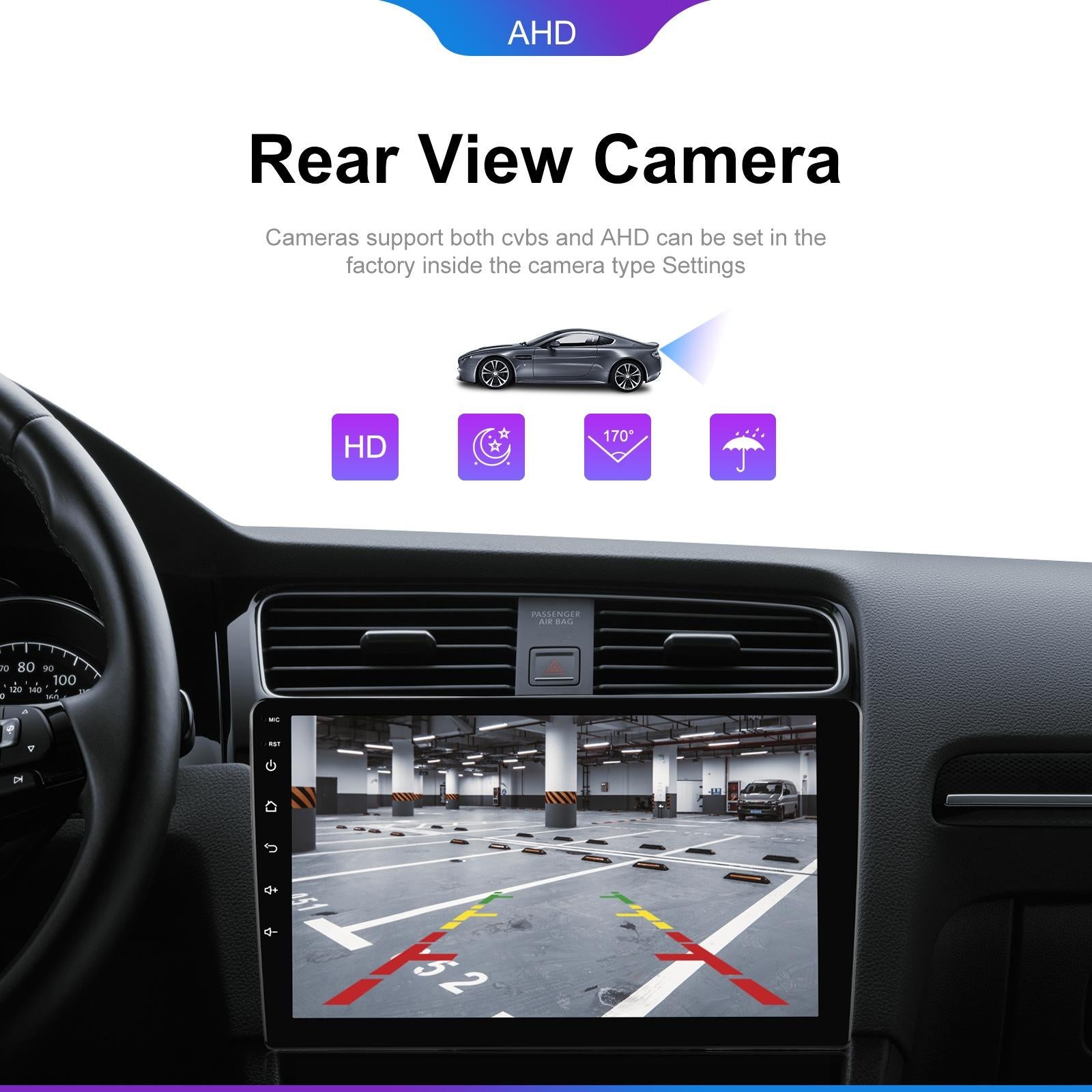 6 + 128G Android Car Bluetooth Player With Gps Navigation - Standard + Ahd Camera 9 Inch