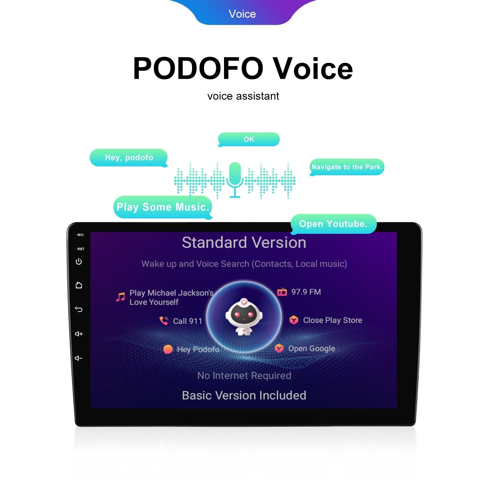 6 + 128G Android Car Bluetooth Player With Gps Navigation - Standard + Ahd Camera 9 Inch