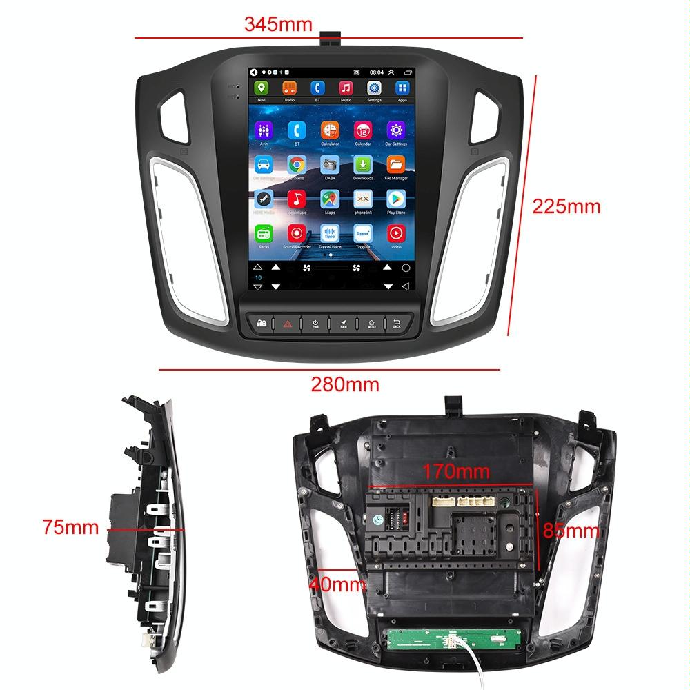 9.7 Inch Android Car Integrated Machine For Ford Focus - Standard + 12 Light Camera 2 + 64G