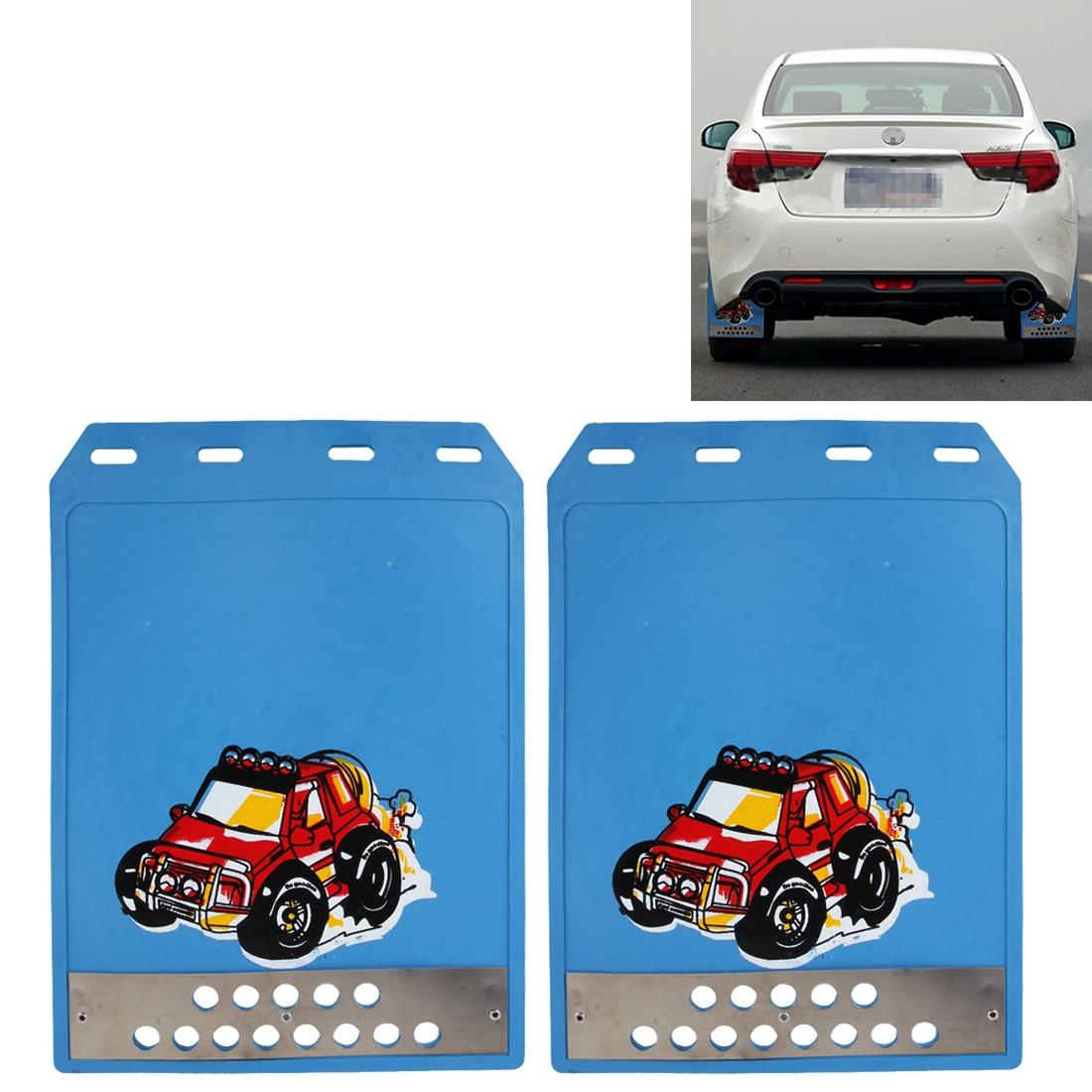 Premium Heavy Duty Molded Splash Front And Rear Mud Flaps Fender Guard Medium Size Random Pattern Delivery - Black