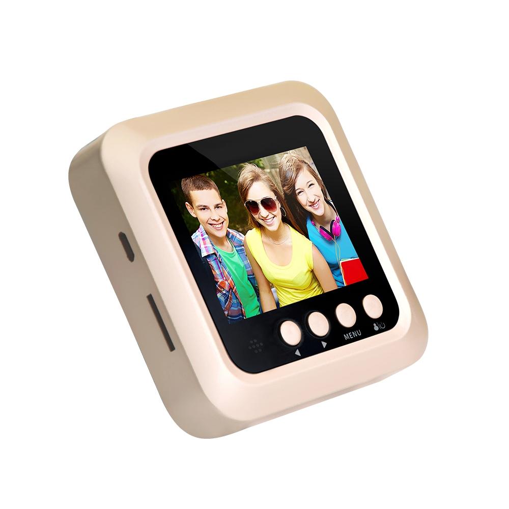 2.4 Screen 2.0Mp Security Camera With Night Vision And Video Recording - No Disturb Peephole Viewer - Black