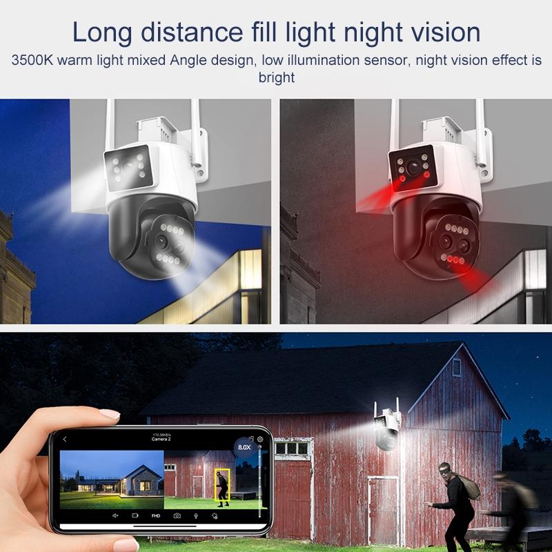Smart Dual Dome Camera With Humanoid Recognition And Wifi Alarm