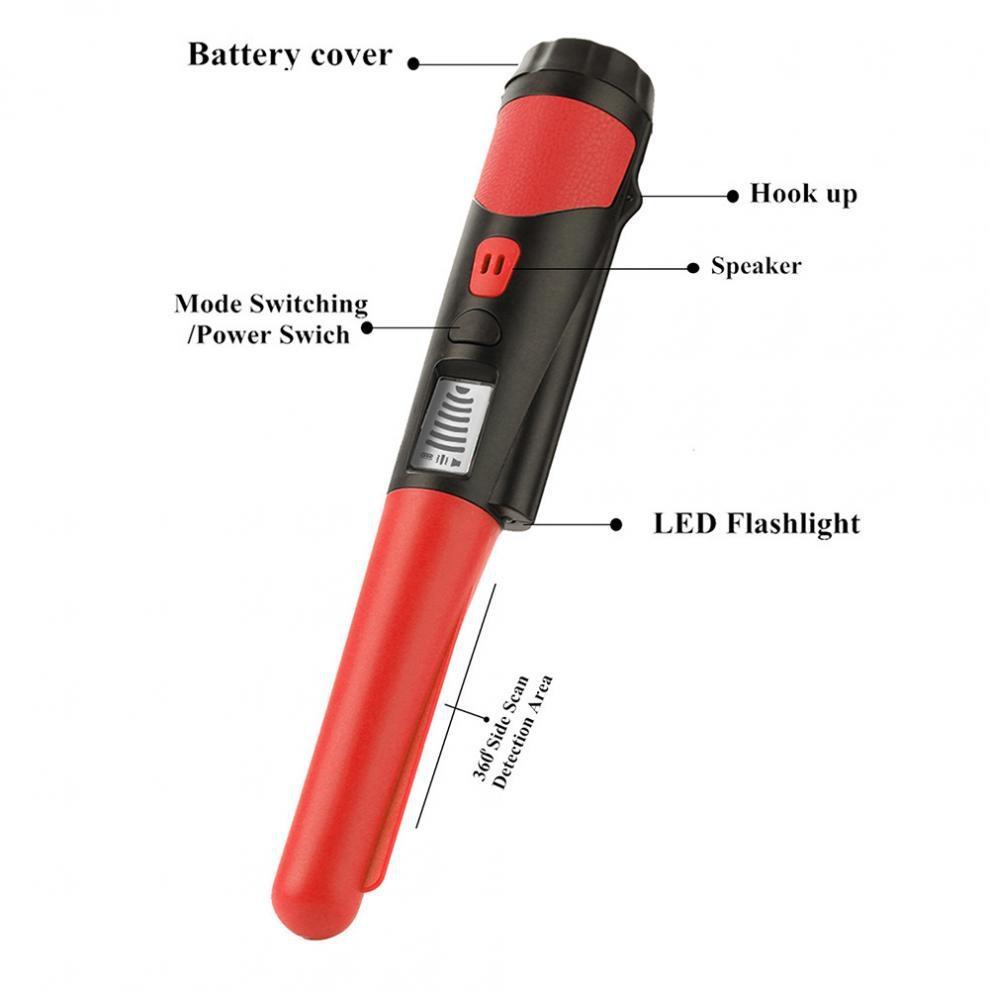 Lcd Display Gold Treasure Hunter with Flashlight - Handheld Metal Detector Black - Orange