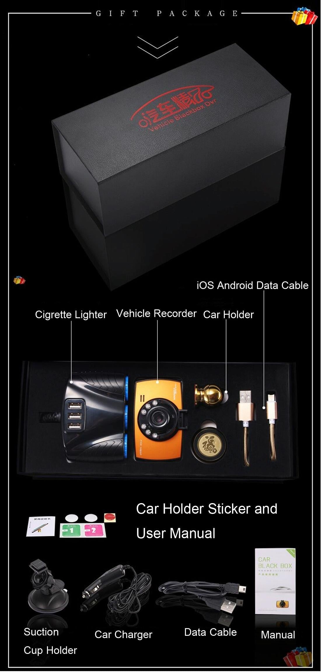 2.4 Lcd Car Dvr Recorder with 720p Vga Display