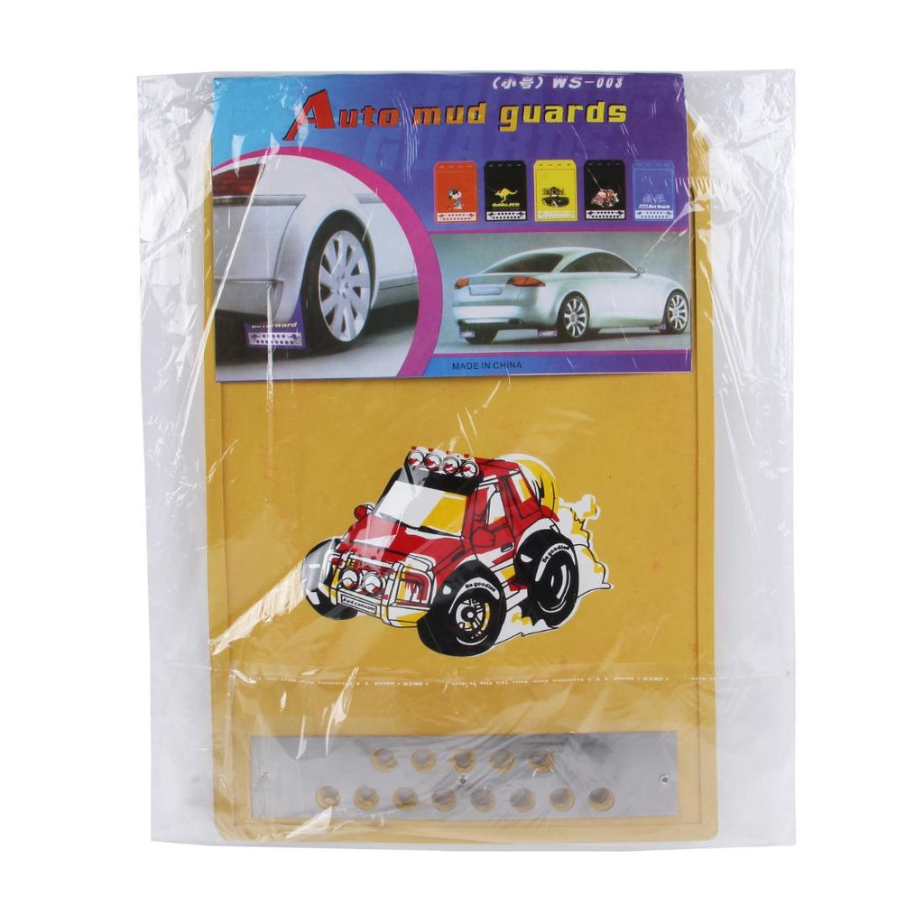 2 Pcs Premium Heavy Duty Molded Splash Mud Flaps Auto Front And Rear Fender Guard Small Size Random Pattern Delivery - Blue