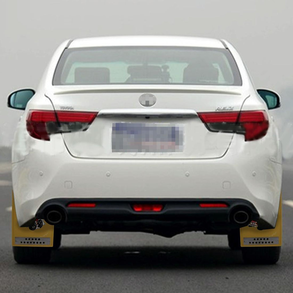 Premium Heavy Duty Molded Splash Front And Rear Mud Flaps Fender Guard Medium Size Random Pattern Delivery - Red