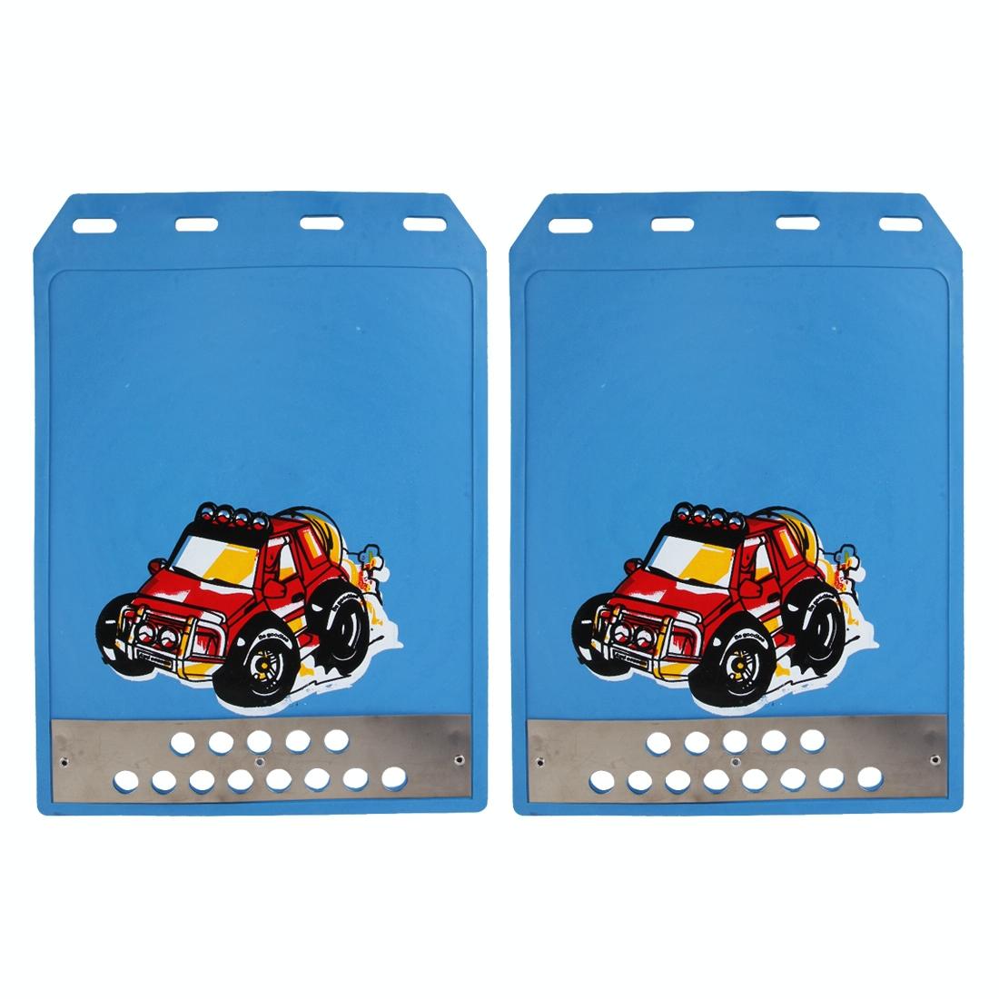 Premium Heavy Duty Molded Splash Front And Rear Mud Flaps Fender Guard Medium Size Random Pattern Delivery - Red