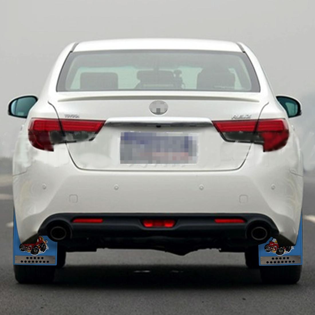 Premium Heavy Duty Molded Splash Front And Rear Mud Flaps Fender Guard Medium Size Random Pattern Delivery - Red