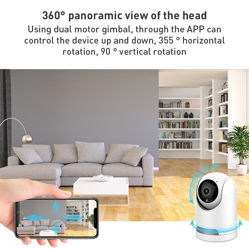 Smart Wifi Pan-Tilt Camera With 1080P Resolution Tf Card Support Two-Way Audio Motion Detection And Night Vision