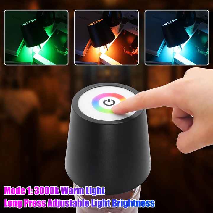 Gold RGB Color-Changing LED Bottle Lamp - Adjustable Smart Lighting for Home Decor