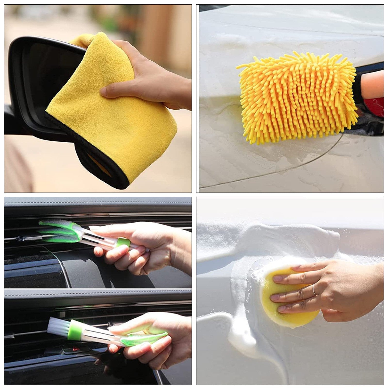 (Style 1)Car Cleaning Supplies - Complete Auto Detail Brush Set for Interior, Exterior, Wheels & Tires - Power Scrubber Drill Brush Kit Included