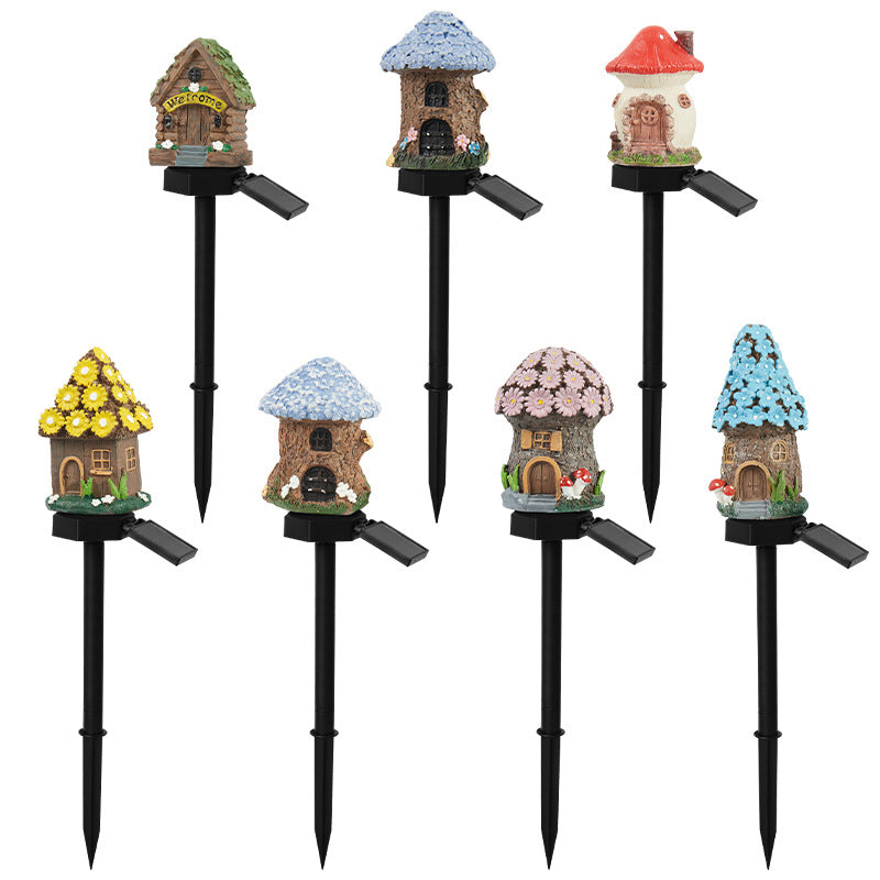 Style 3 Brown And Yellow Solar Resin Garden Stake Light - Outdoor Landscape Light for Yard and Patio Decor