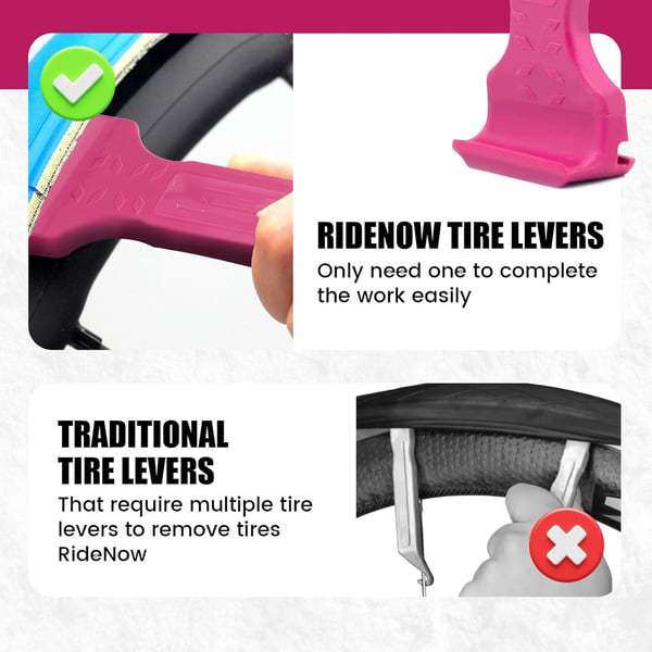 2PCS Pink Durable ABS Bicycle Tire Lever - Easy Tyre Removal & Repair Tool