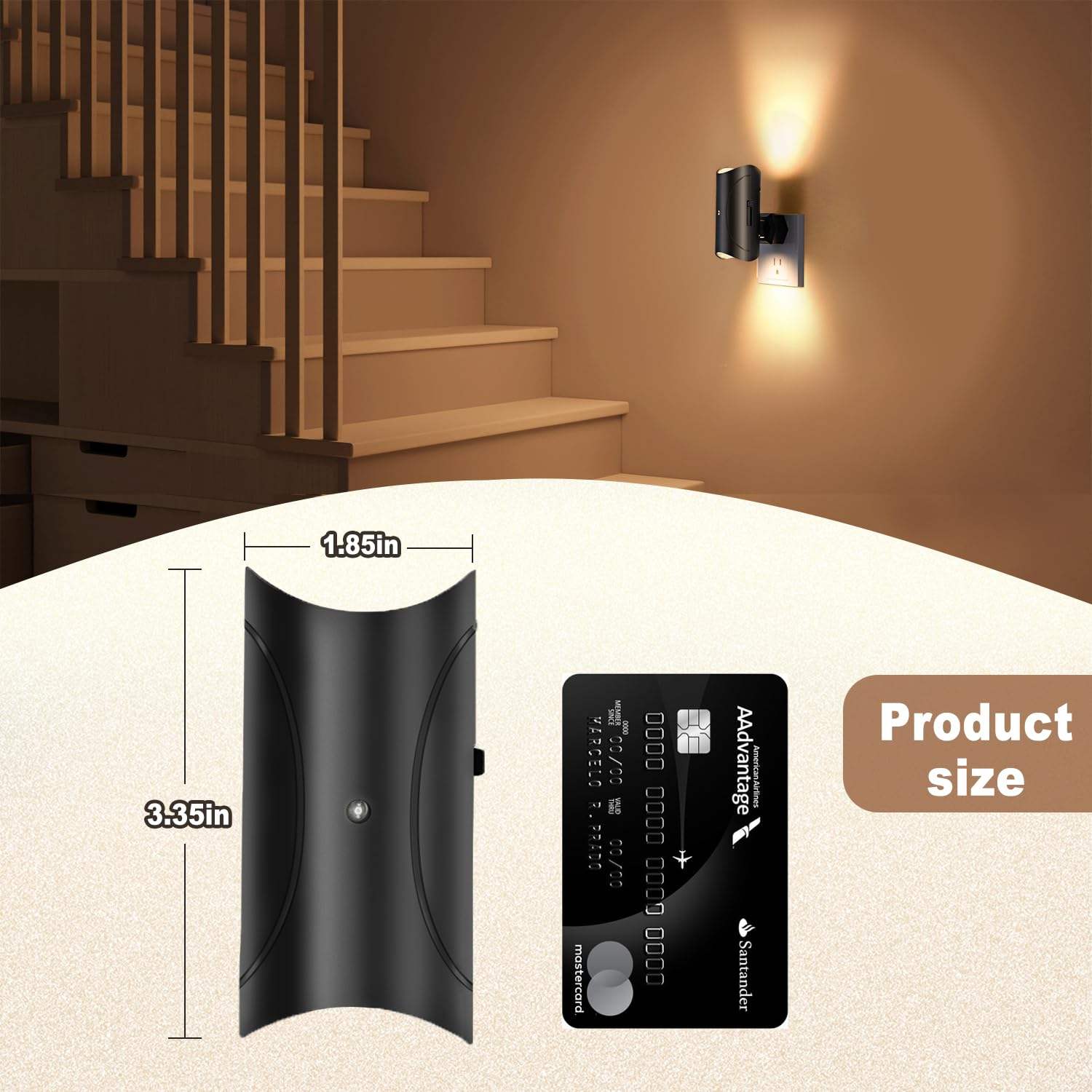 Energy Saving Plug-in LED Nightlight - Smooth Dimming, Auto Sensor