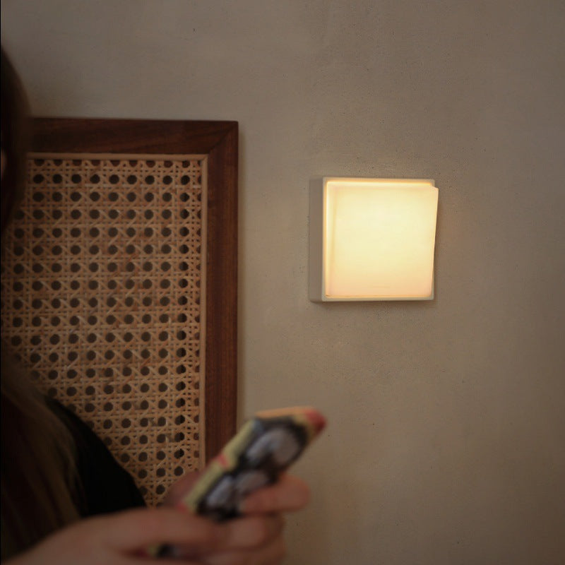 Magnetic Dimmable Night Light - Rechargeable LED Lamp with Push Switch & Delayed Off Timer(Yellow)
