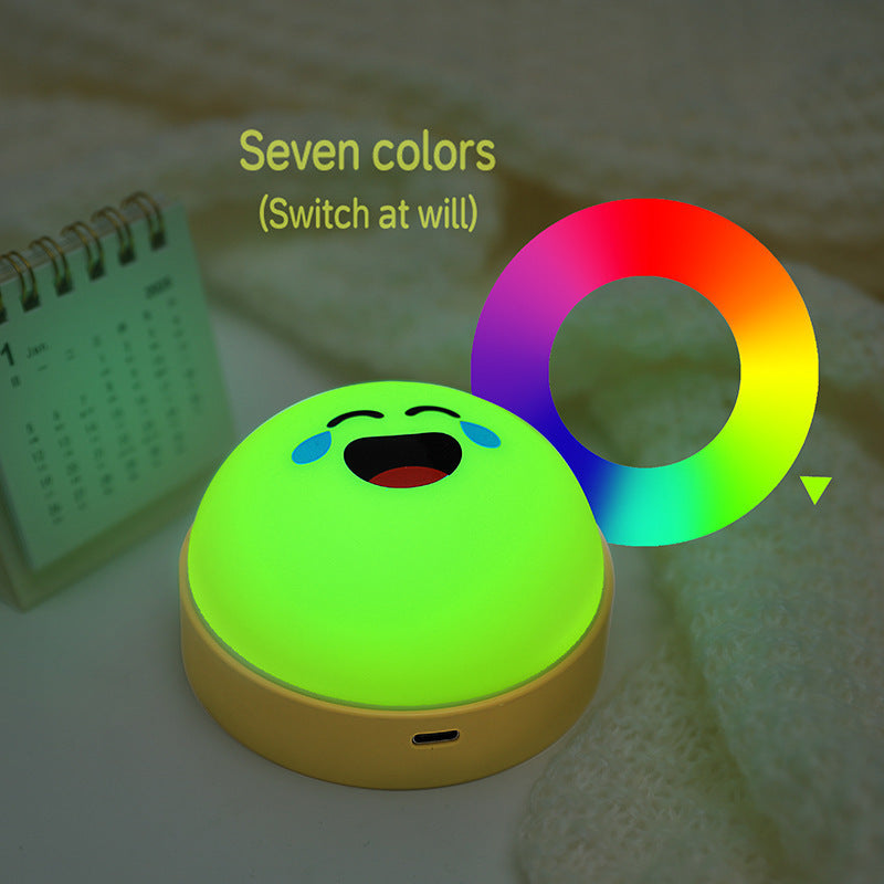 Fun Emoji LED Night Light - Tap Control, 7 Changing Options, 3 Brightness Levels & Magnetic Mount(Infatuated expression)