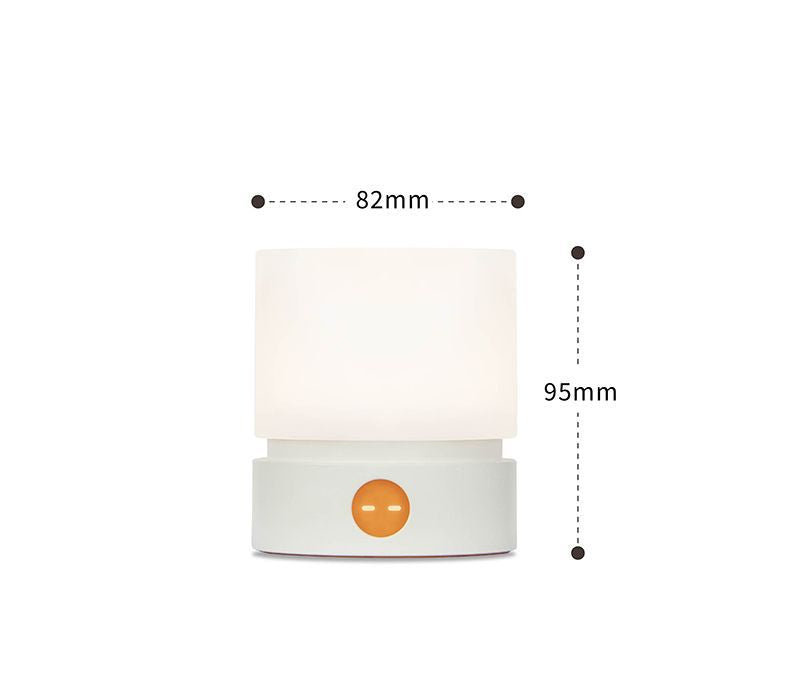 Cylindrical LED Night Light with Timer & Stepless Dimming - USB-C Rechargeable, 1200mAh Battery(Beech)