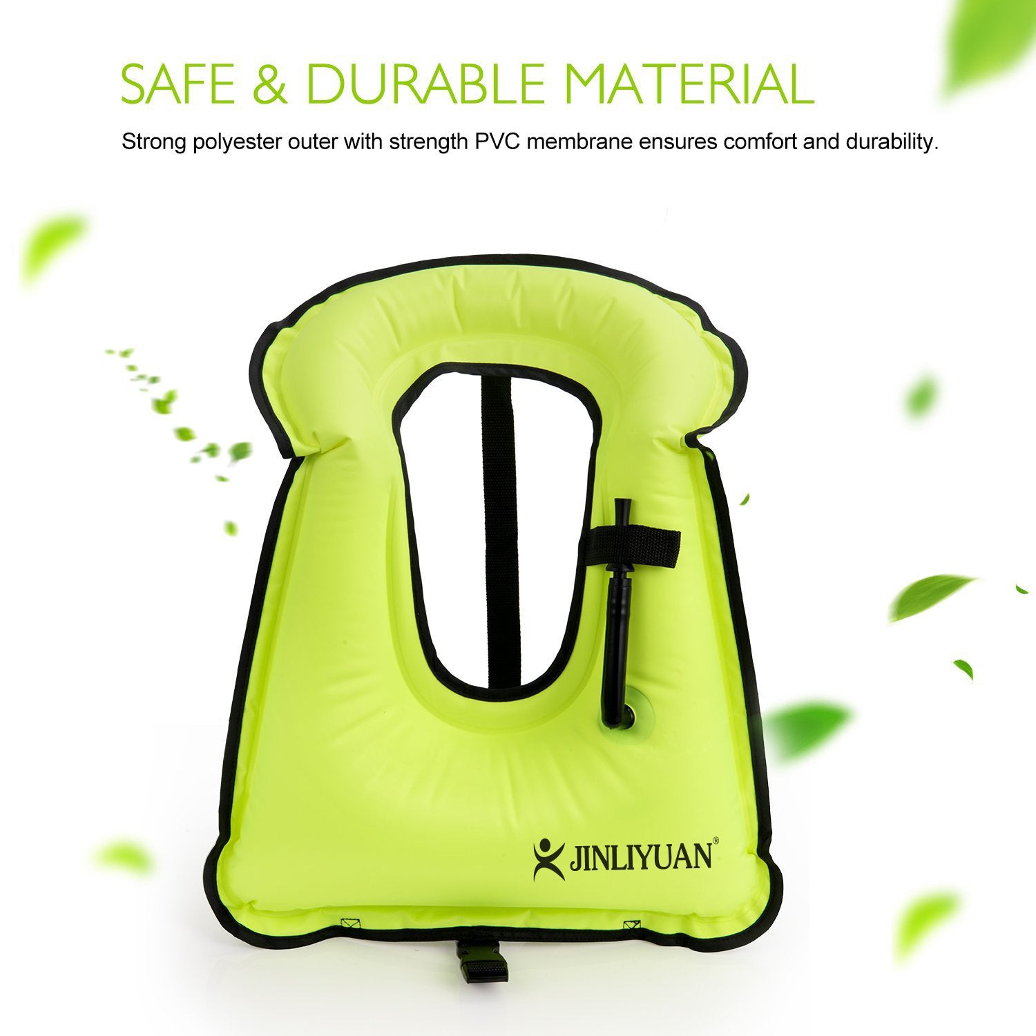 Fluorescent Green Adult Inflatable Snorkel Vest - Lightweight Buoyancy Aid for Swimming & Water Sports?