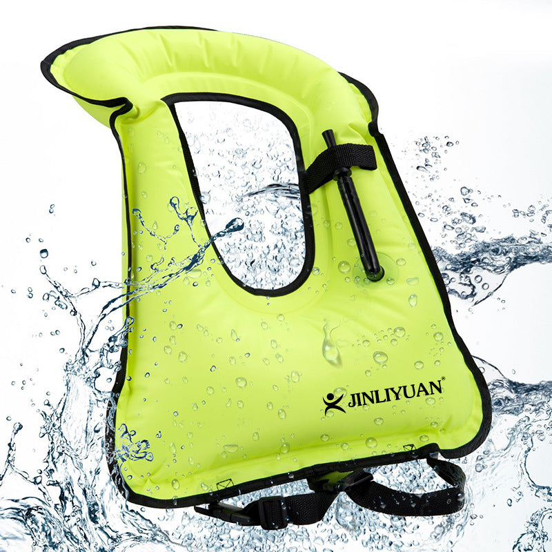 Fluorescent Green Adult Inflatable Snorkel Vest - Lightweight Buoyancy Aid for Swimming & Water Sports?