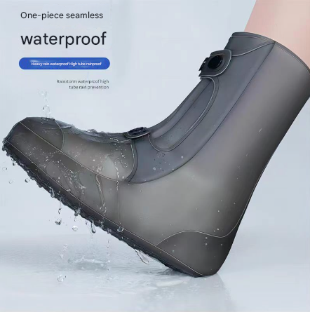 2 Pcs Size XL White Reusable Waterproof Shoe Covers - Heavy Duty Non-Slip Rain Boot Protectors